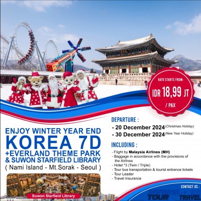 ENJOY WINTER YEAR END KOREA +EVERLAND THEME PARK 7D